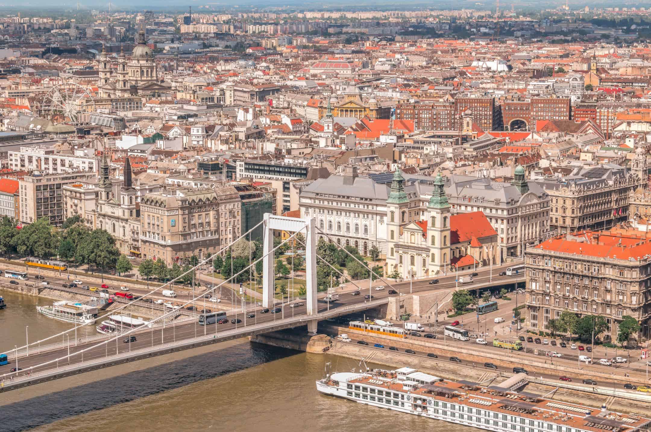 One day in Budapest itinerary: panoramic view of the Danube River and iconic landmarks