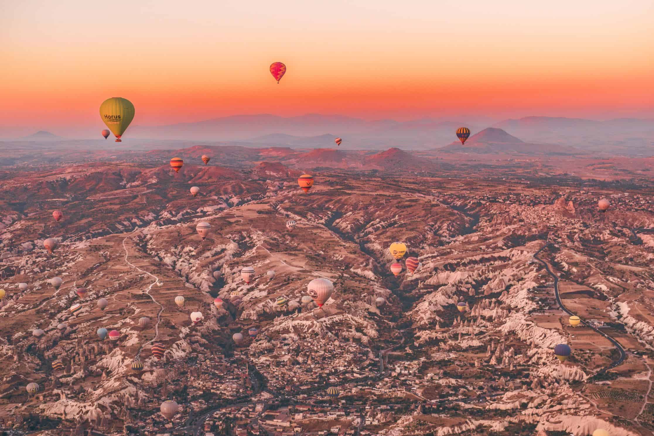 Hot air balloon ride over Cappadocia at sunrise – the most iconic of all things to do in Cappadocia