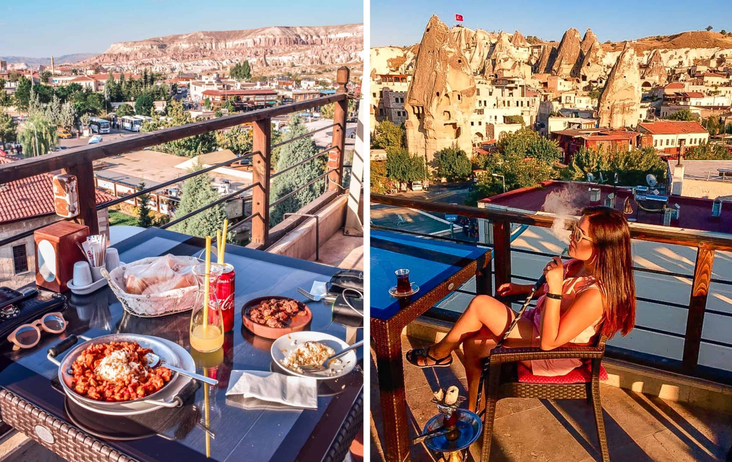 Viewpoint Cafe Restaurant in Cappadocia with rooftop terrace and sunset view, one of the most relaxing things to do in Cappadocia