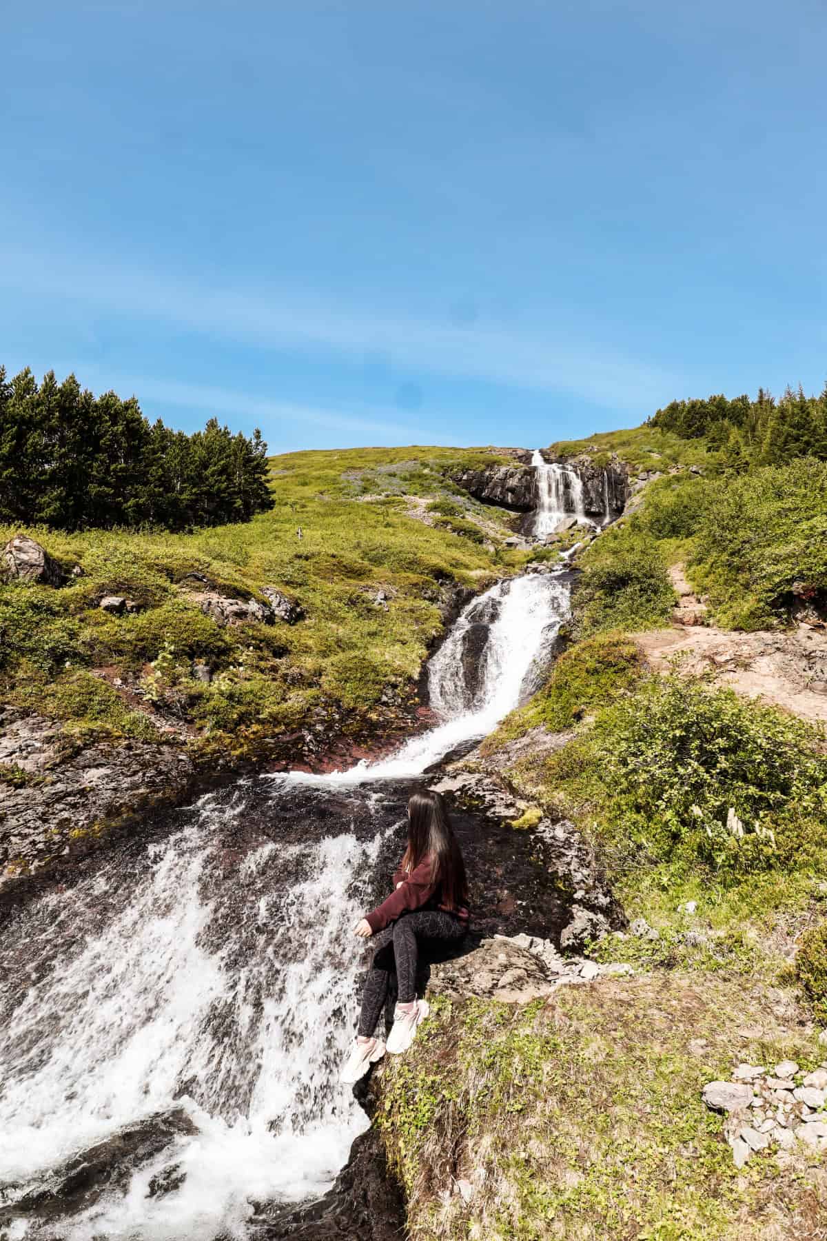 Bunarfoss waterfall Iceland | nature hike near Isafjordur | scenic Iceland waterfall off the beaten path